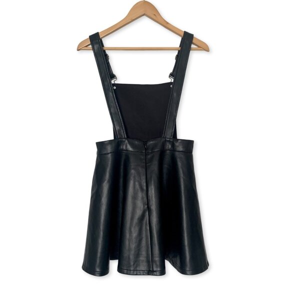 Akira Faux Leather Black Overalls Dress Whimsigoth Fairy Vampire Goth Vampire - Picture 5 of 15